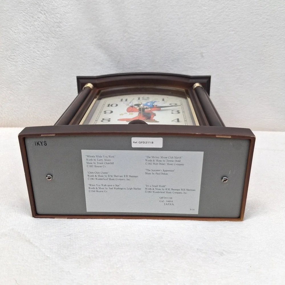 Vintage Seiko QFD211B Disney Mickey Mouse Sorcerer Musical Alarm Clock Tested
